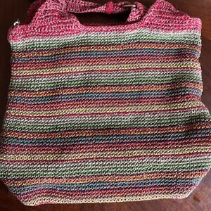 The SAK Belle Crochet Tote Colorful Handbag Stripe Boho